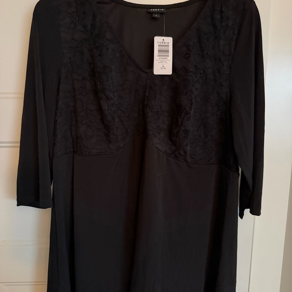 Torrid Black Lace Accent Dress